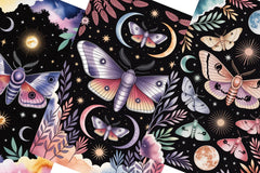Celestial Moths Junk Journal Papers - CraftNest - Digital Crafting and Art