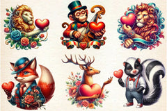 Valentine Animals Clipart Bundle 9 - CraftNest - Digital Crafting and Art