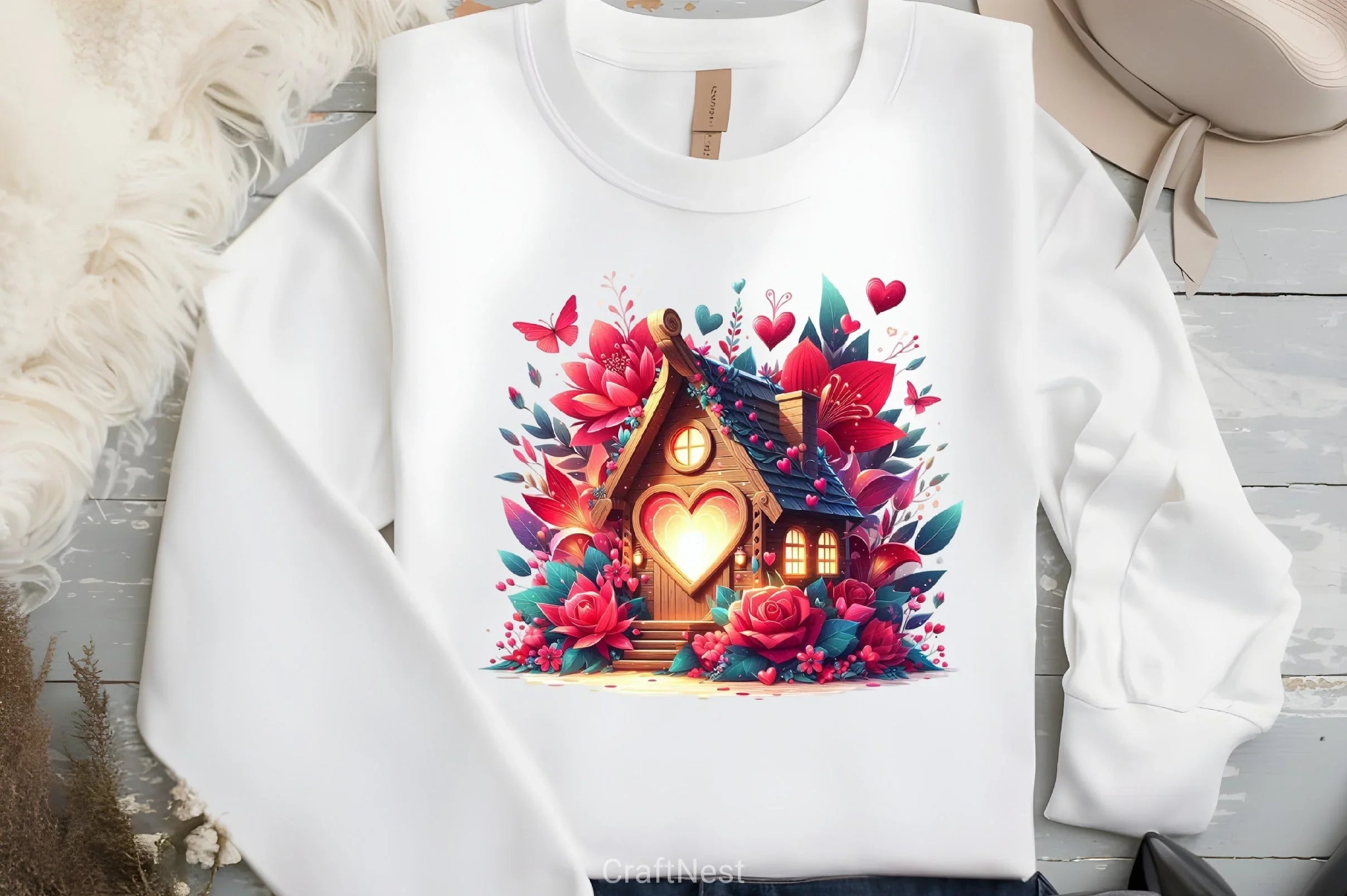 Valentine Fairy House Clipart Bundle 1 - CraftNest - Digital Crafting and Art