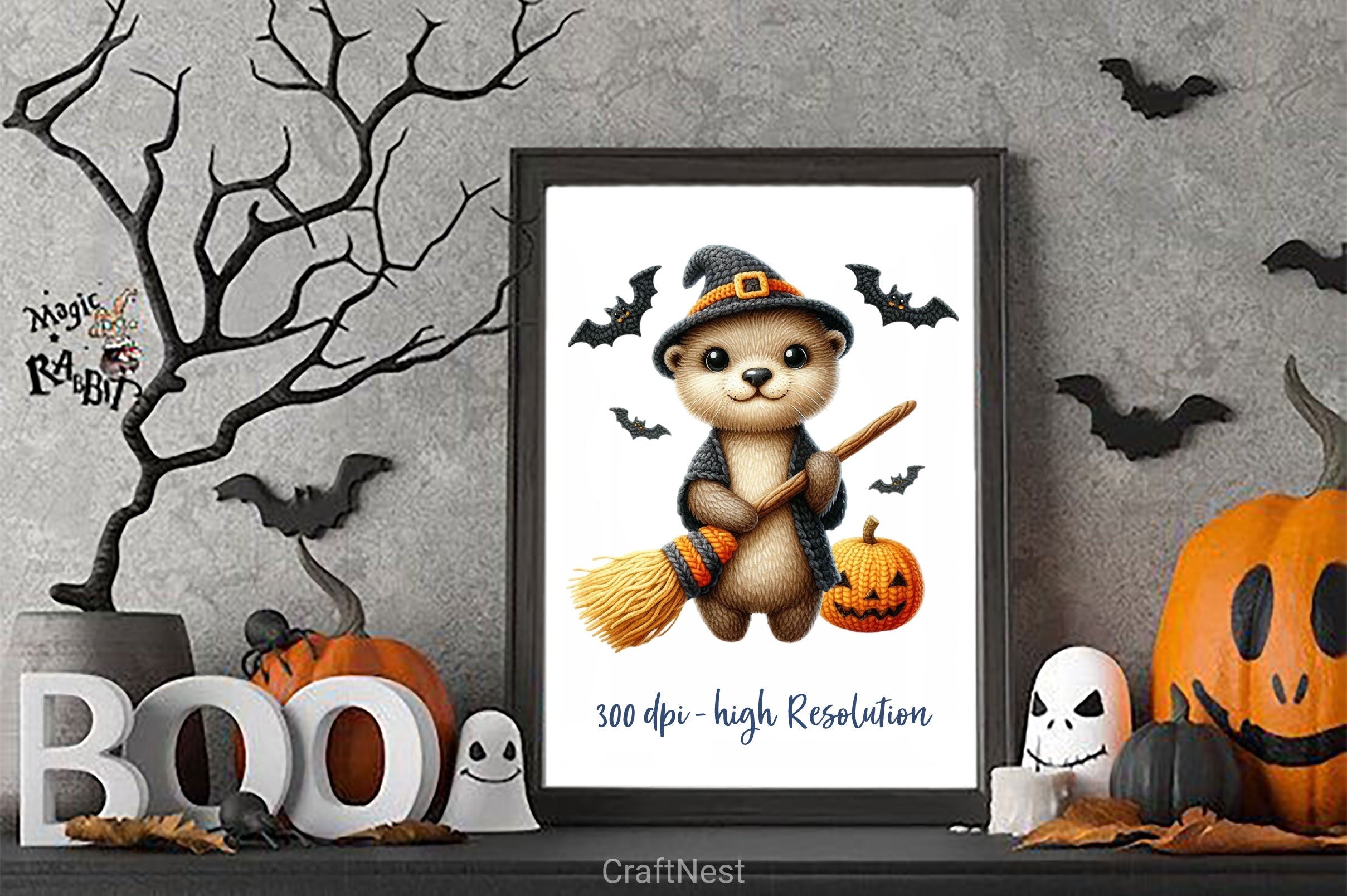 Halloween Cute Animals Clipart Bundle