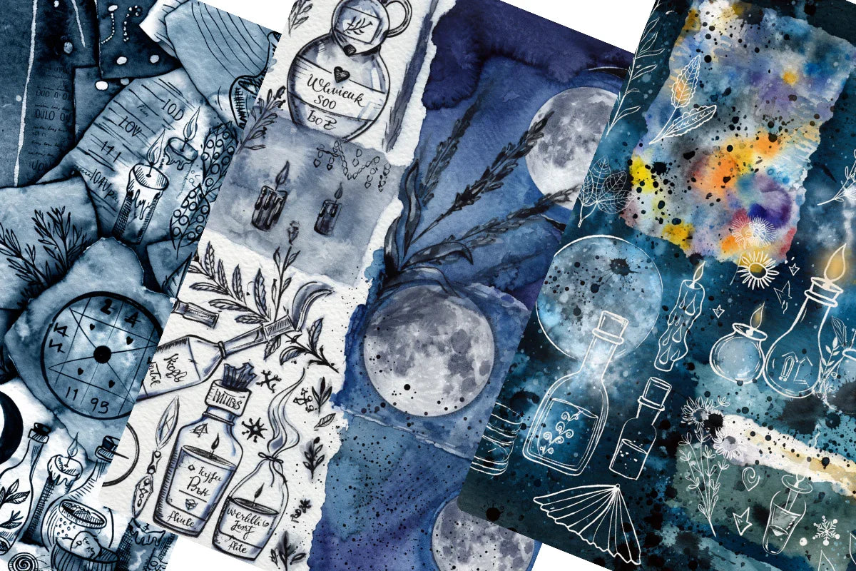 Witchy Grimoire Junk Journal Papers - CraftNest - Digital Crafting and Art