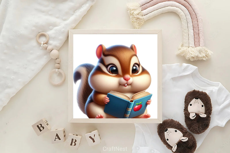 Cute Animals Reading Clipart Bundle - CraftNest - Digital Crafting and Art