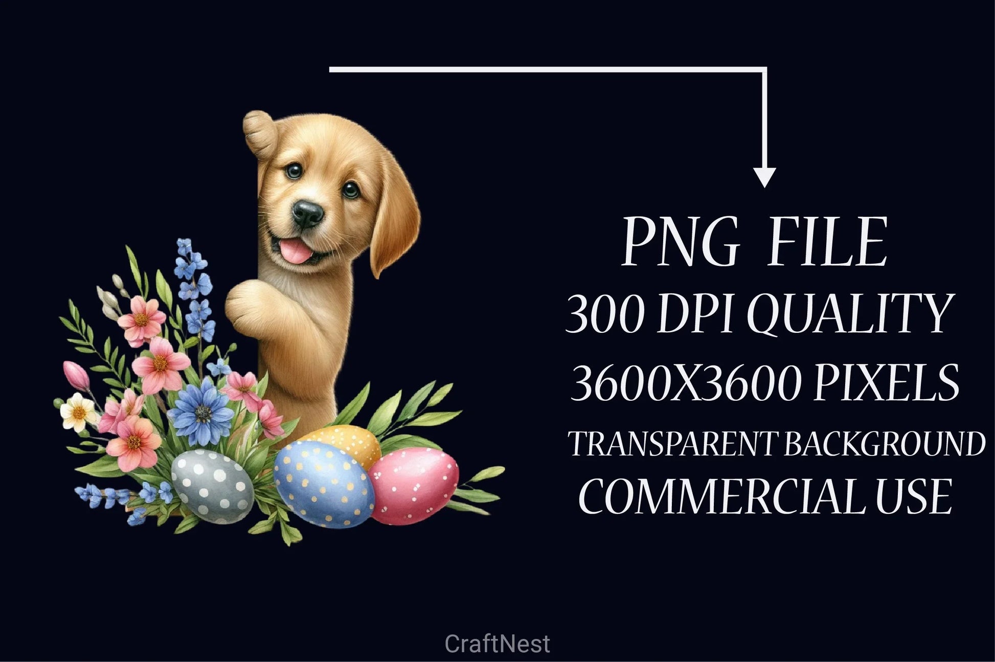 Easter Dog Peeking Clipart Bundle - CraftNest - Digital Crafting and Art