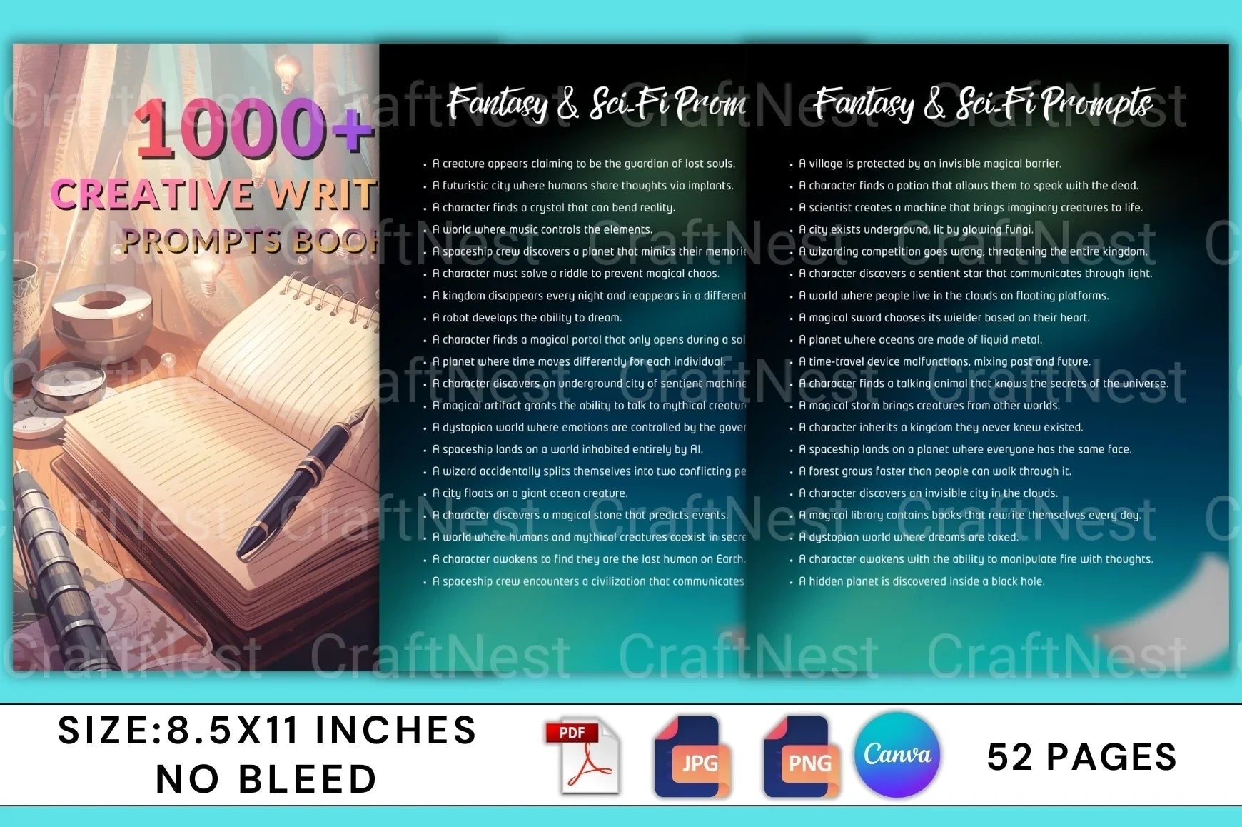 Creative Writing Prompts Book - CraftNest - Digital Crafting and Art