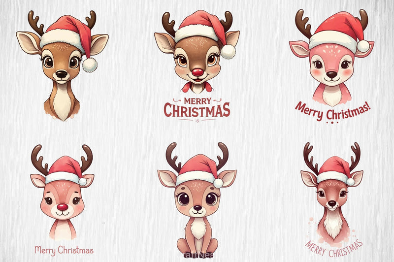 Reindeer Christmas Clipart Bundle - CraftNest - Digital Crafting and Art