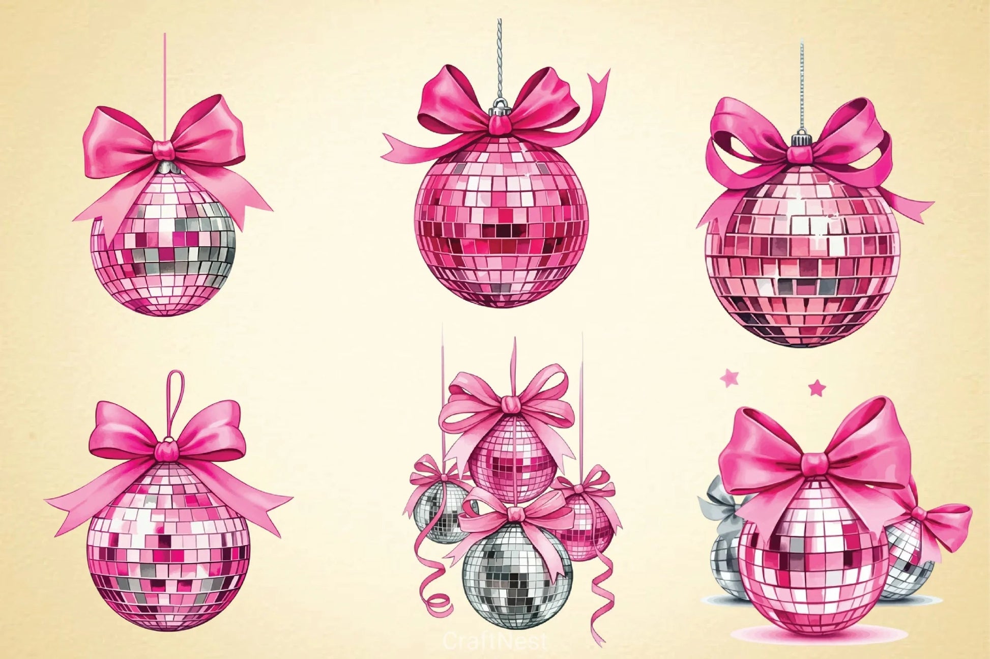 Happy New Year Discoball Clipart Bundle - CraftNest - Digital Crafting and Art