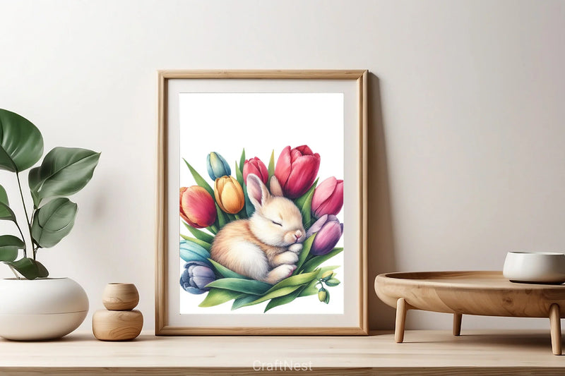 Sleeping Bunny Clipart Bundle - CraftNest - Digital Crafting and Art