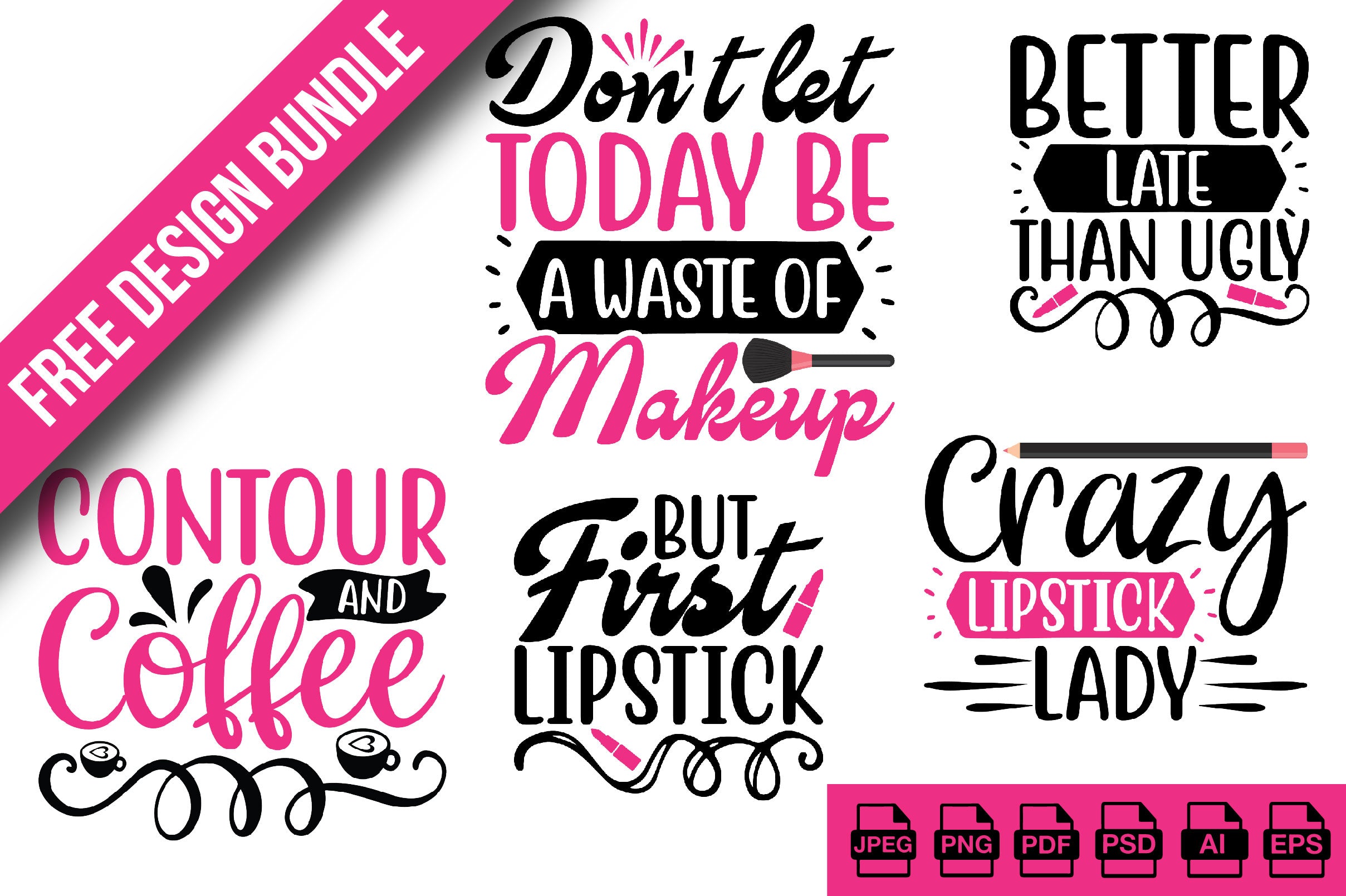 Makeup SVG Bundle 7 - CraftNest - Digital Crafting and Art