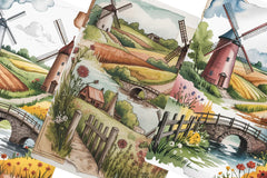 Windmill Village Junk Journal Papers - CraftNest - Digital Crafting and Art