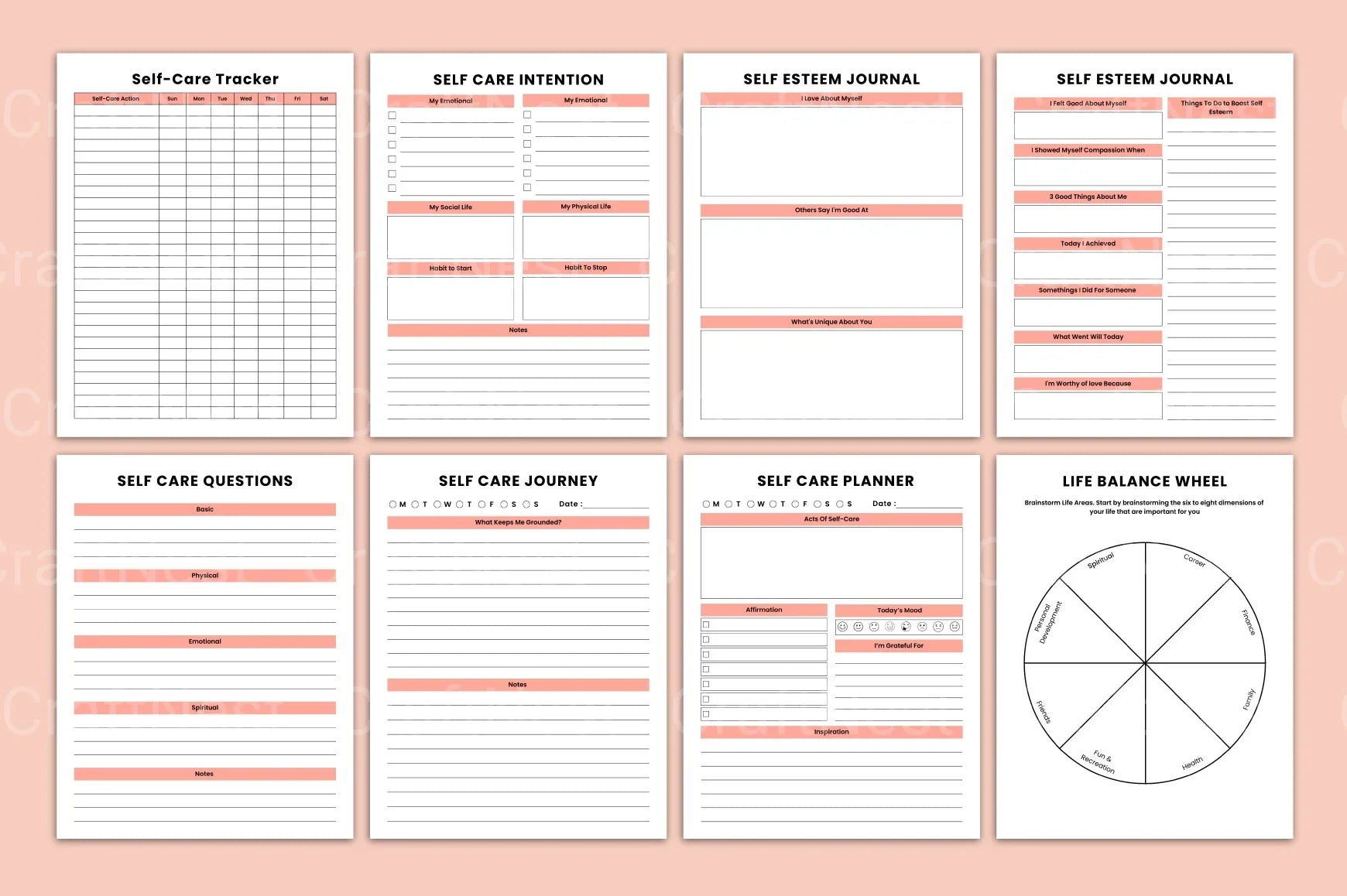 Mindset Self-Care Journal - CraftNest - Digital Crafting and Art