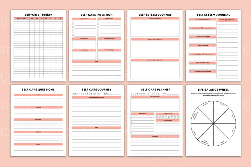 Mindset Self-Care Journal - CraftNest - Digital Crafting and Art