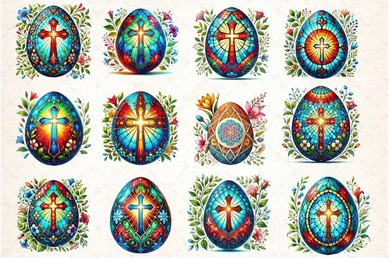 Easter Stained Glass Egg Clipart Bundle - CraftNest - Digital Crafting and Art
