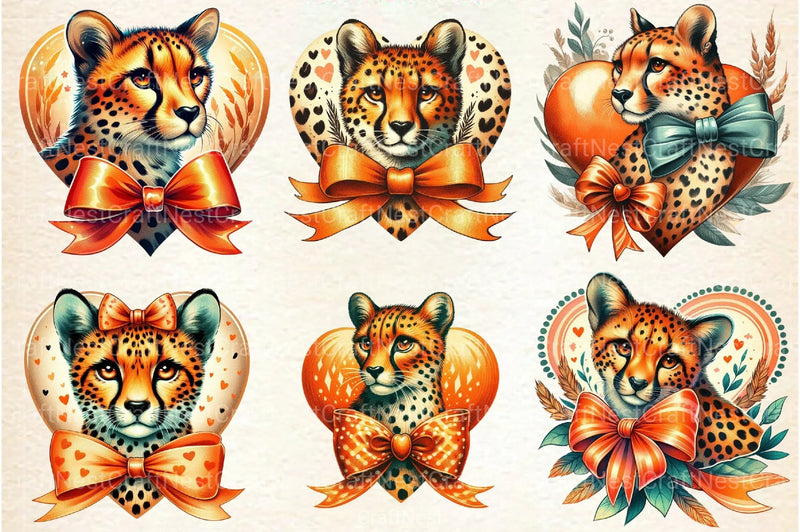 Valentine's Cheetah Clipart Bundle - CraftNest - Digital Crafting and Art