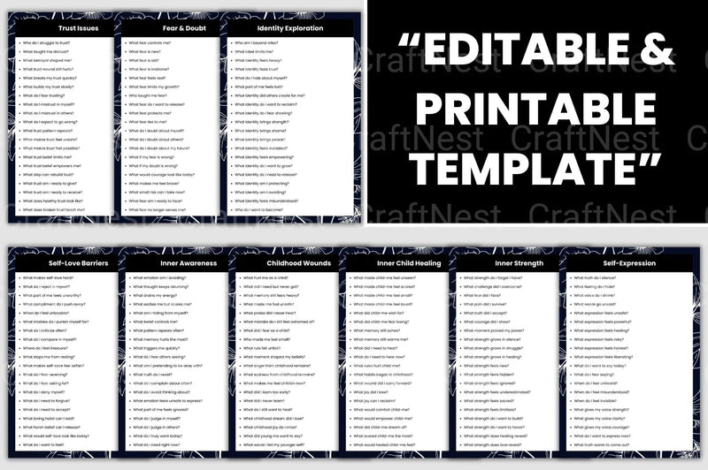 Shadow Work Prompts Book for Personal Growth - CraftNest - Digital Crafting and Art