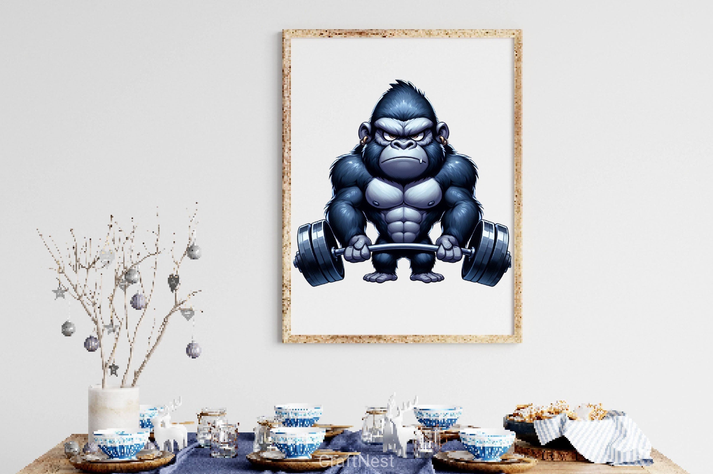 Heavy Weightlifting Gorilla Clipart Bundle 2