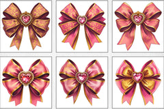 Pink Gem Bow Clipart Bundle - CraftNest - Digital Crafting and Art