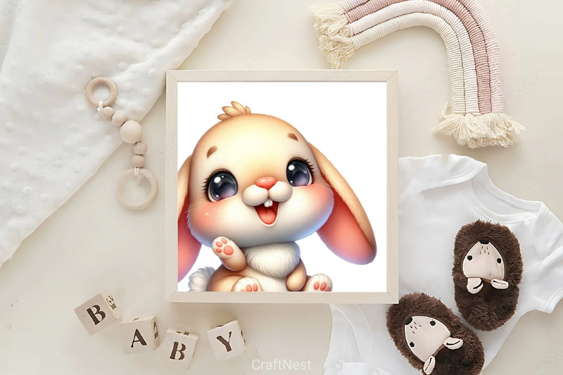 Cute Baby Bunny Clipart Bundle - CraftNest - Digital Crafting and Art