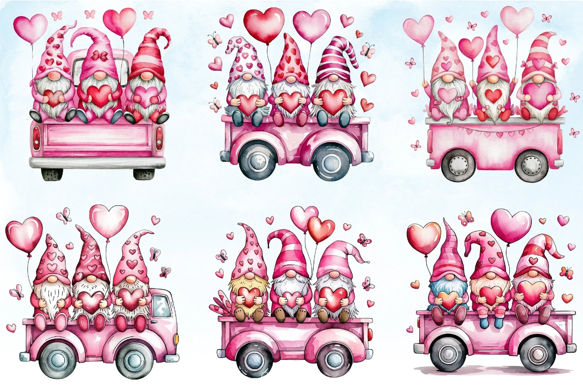 Valentine Gnomes Truck Clipart Bundle - CraftNest - Digital Crafting and Art