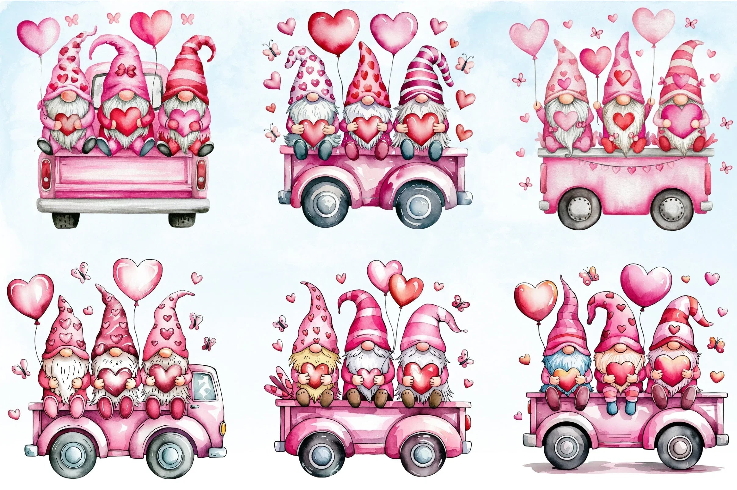 Valentine Gnomes Truck Clipart Bundle - CraftNest - Digital Crafting and Art