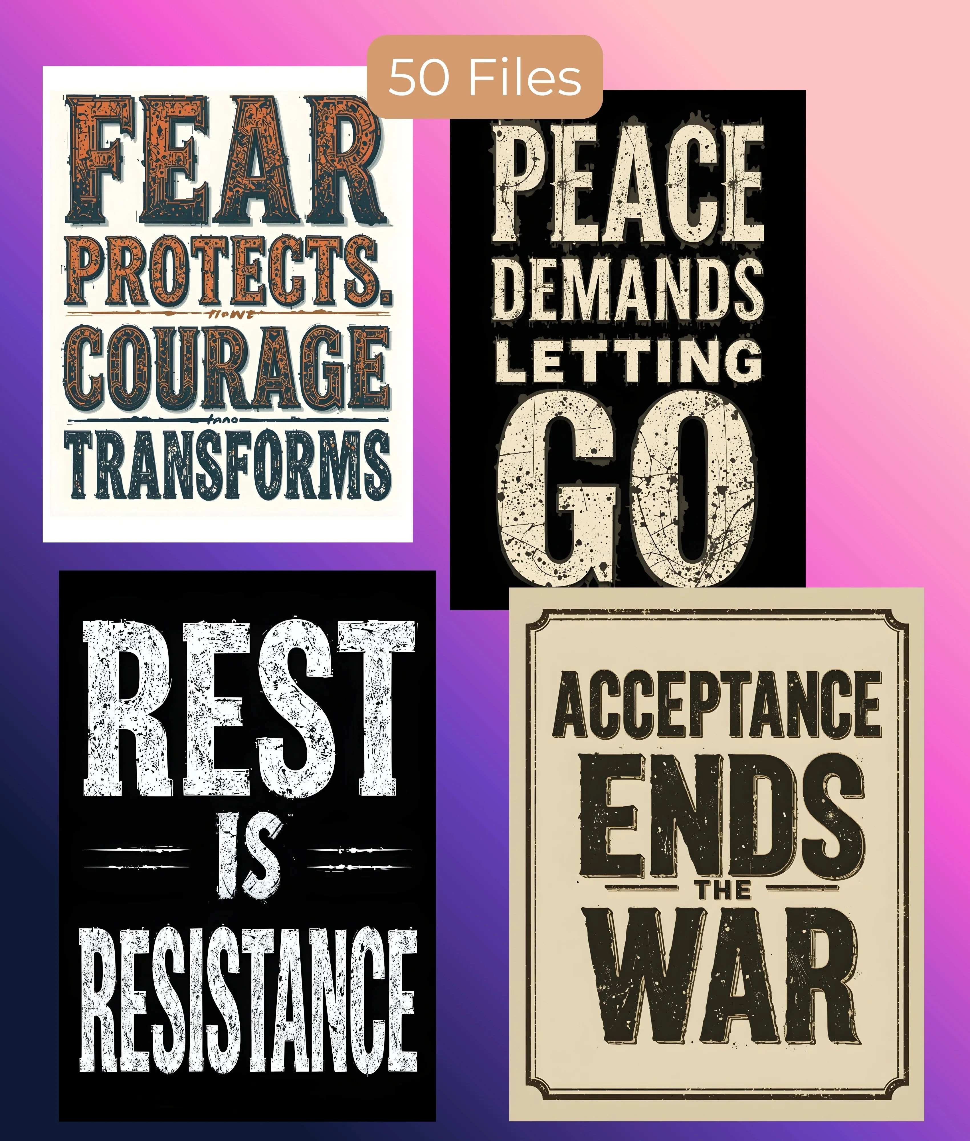 Inspirational Quotes Wall Art Bundle - CraftNest - Digital Crafting and Art