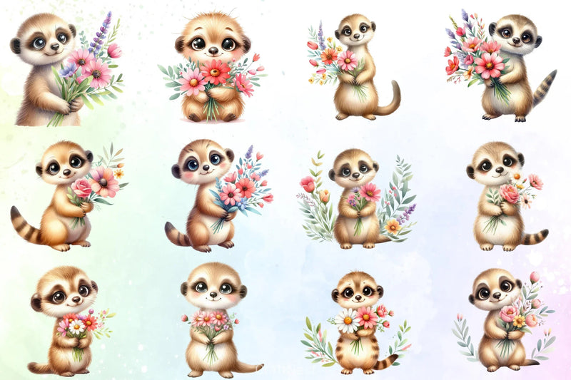 Mother's Day Meerkat Clipart Bundle - CraftNest - Digital Crafting and Art