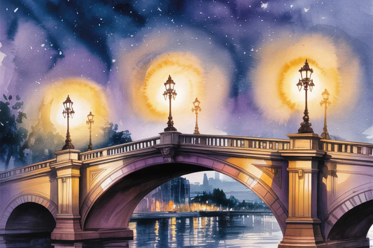 Bridges at Night Background Papers - CraftNest - Digital Crafting and Art