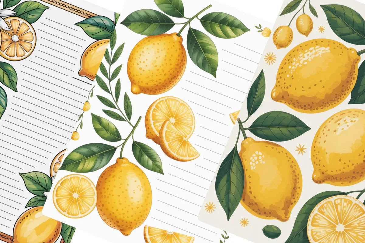 Lemons Junk Journal Papers - CraftNest - Digital Crafting and Art