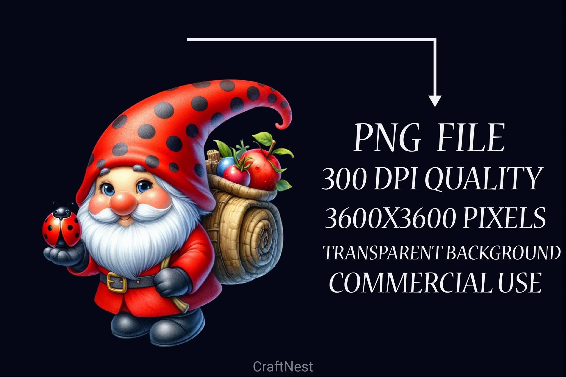 Ladybug Gnome Clipart Bundle - CraftNest - Digital Crafting and Art