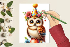 Birthday Owl Clipart Bundle - CraftNest - Digital Crafting and Art