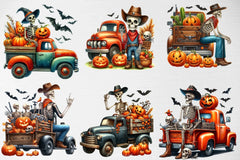 Skeleton Cowboy Truck Clipart Bundle - CraftNest - Digital Crafting and Art
