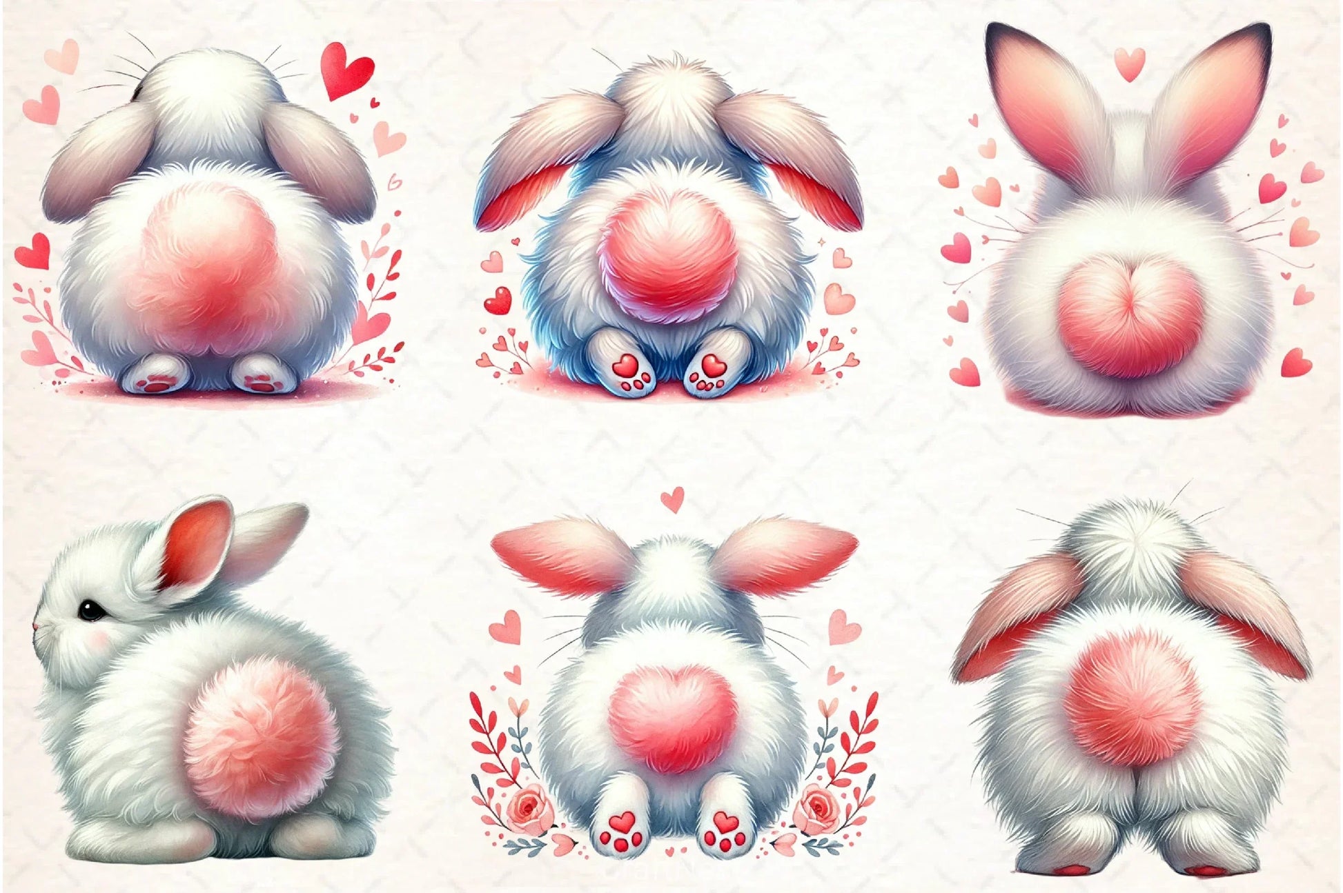 Valentine Bunny Butt Clipart Bundle - CraftNest - Digital Crafting and Art