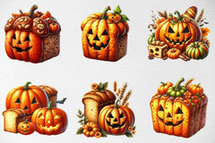 Halloween Pumpkin Bread Clipart Bundle - CraftNest - Digital Crafting and Art