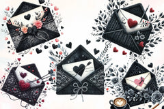 Black Valentine Crochet Envelopes Bundle - CraftNest - Digital Crafting and Art