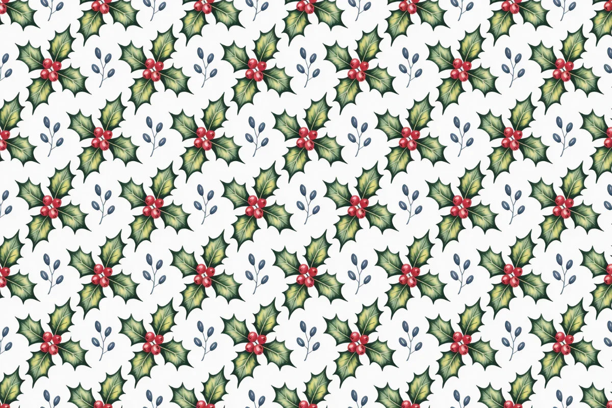 Christmas Holly Seamless Papers - CraftNest - Digital Crafting and Art