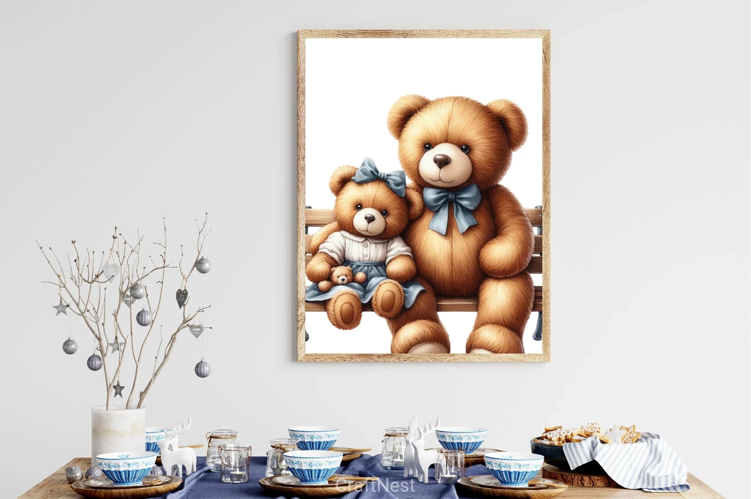 Teddy Bears Bench Clipart Bundle - CraftNest - Digital Crafting and Art