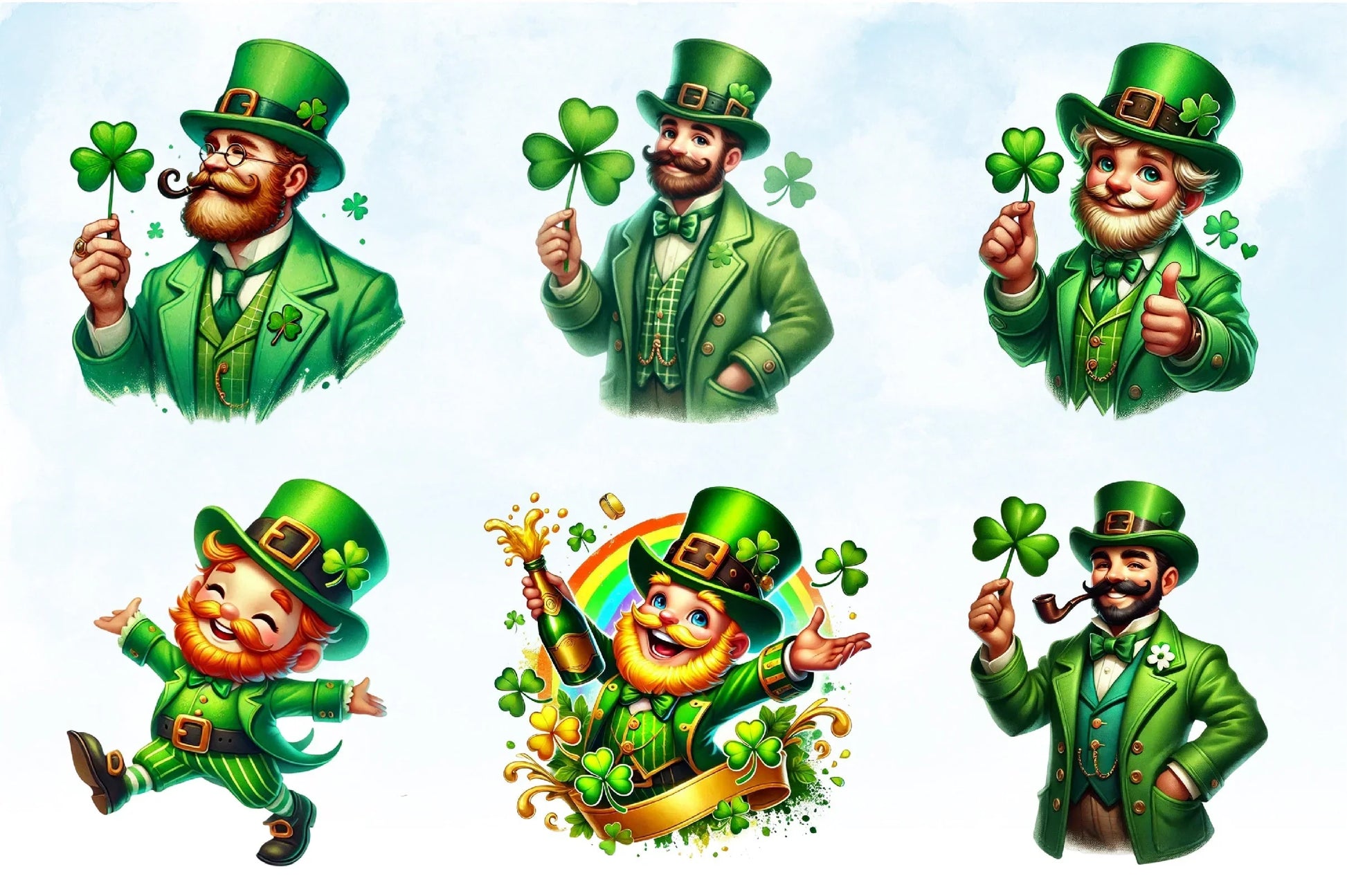 St. Patrick's Day Leprechaun Clipart Bundle - CraftNest - Digital Crafting and Art