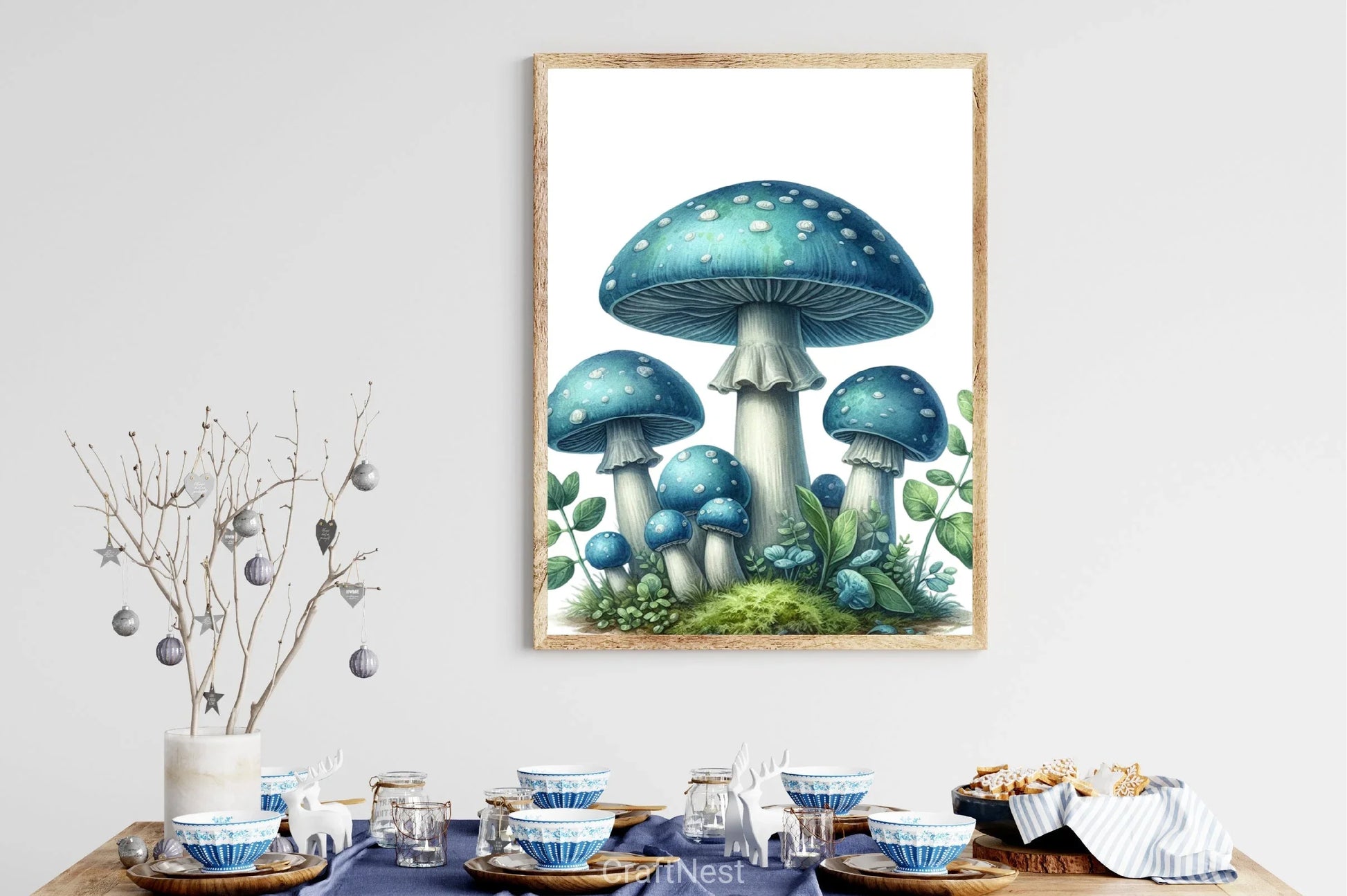 Blue Mushroom Clipart Bundle - CraftNest - Digital Crafting and Art