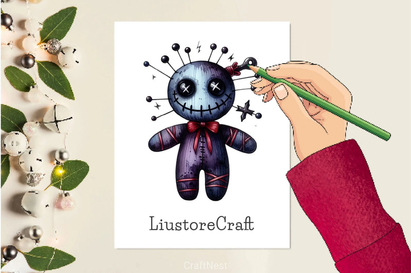 Halloween Gothic Voodoo Doll Clipart Bundle 3 - CraftNest - Digital Crafting and Art