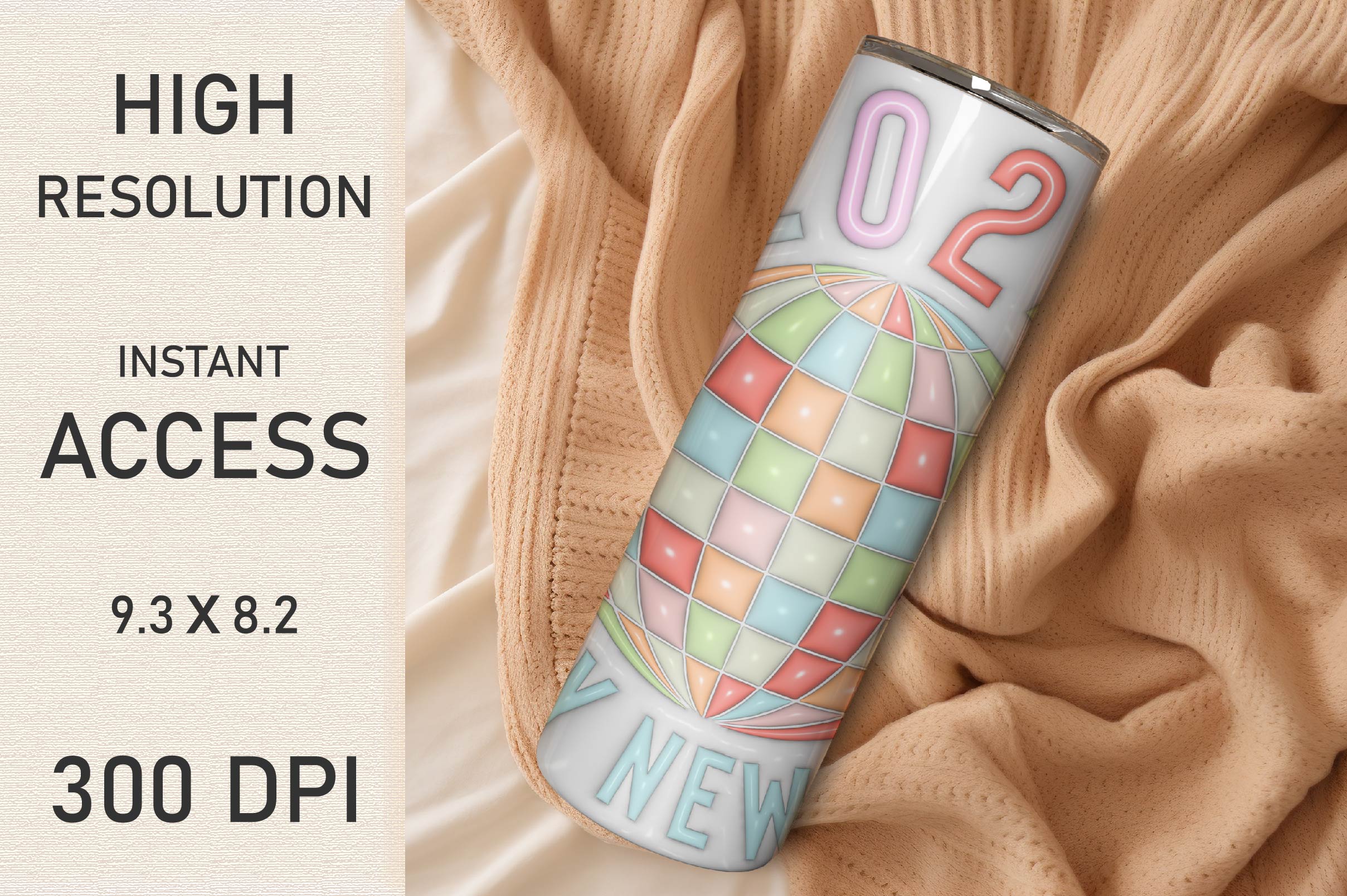 3D Inflated New Year Tumbler Bundle 3 - CraftNest - Digital Crafting and Art