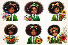 Black History Afro Girl Clipart Bundle - CraftNest - Digital Crafting and Art