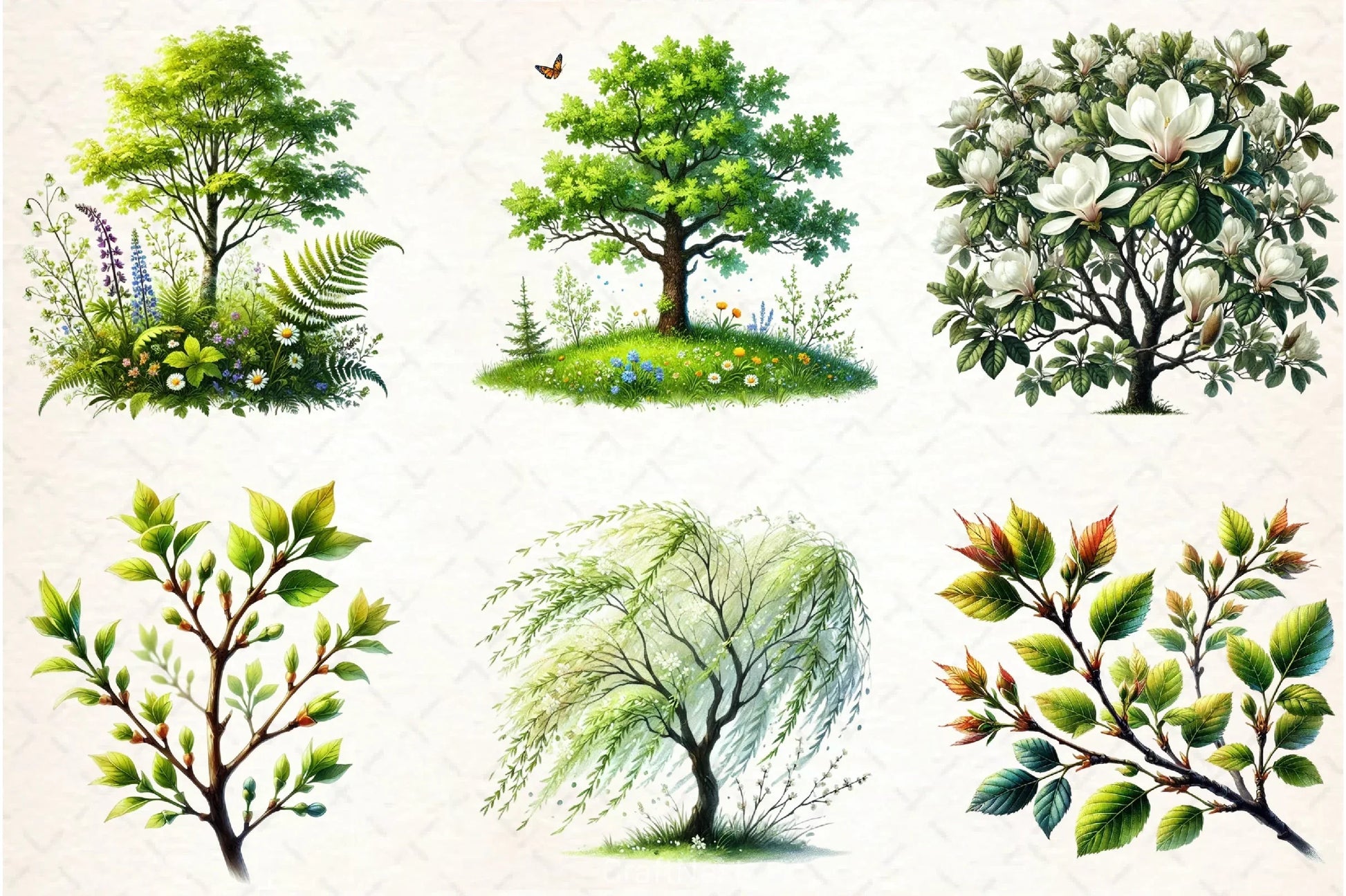 Pastel Spring Trees Clipart Bundle 2 - CraftNest - Digital Crafting and Art