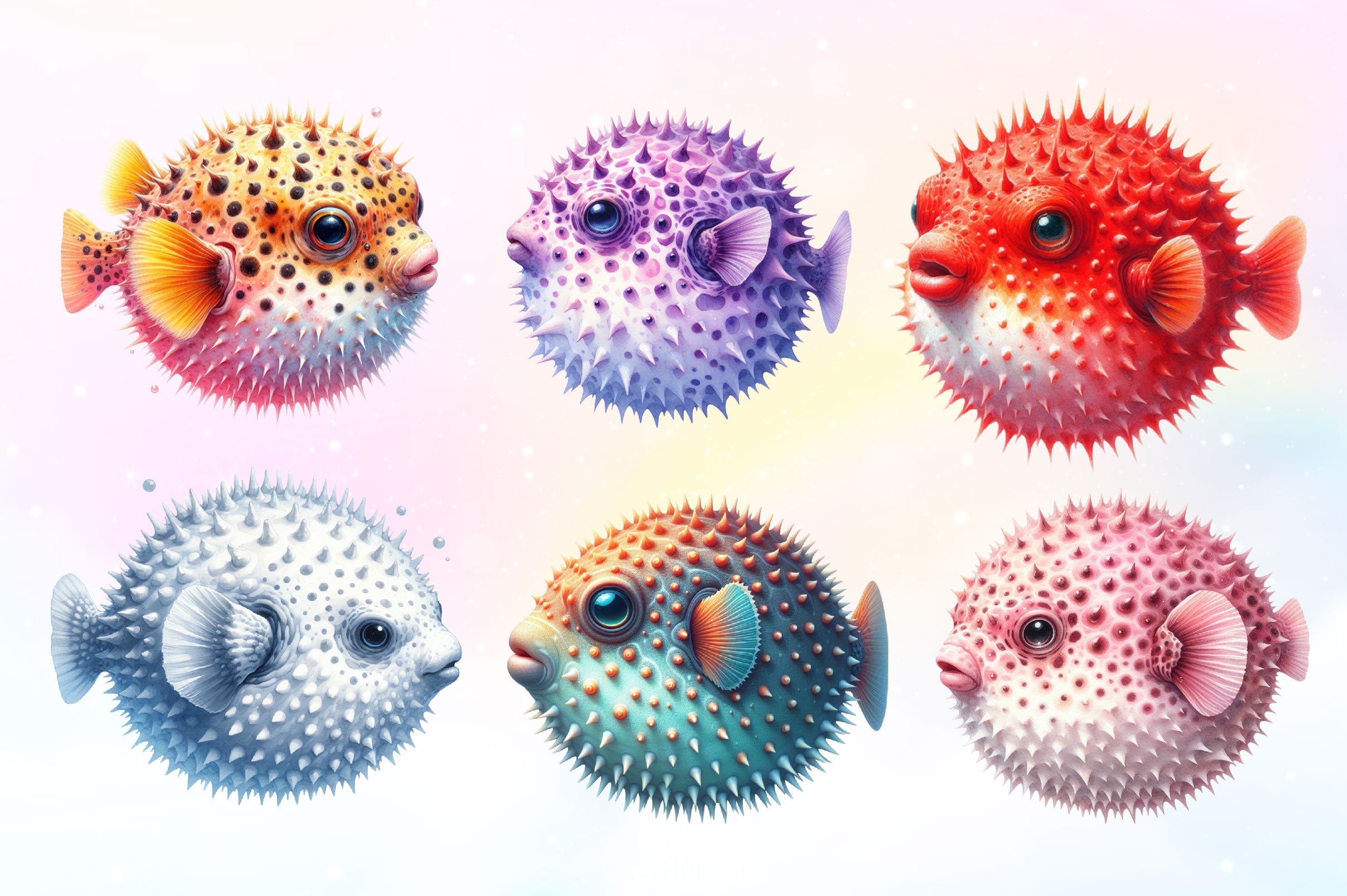 Puffer Fish Clipart Bundle 2