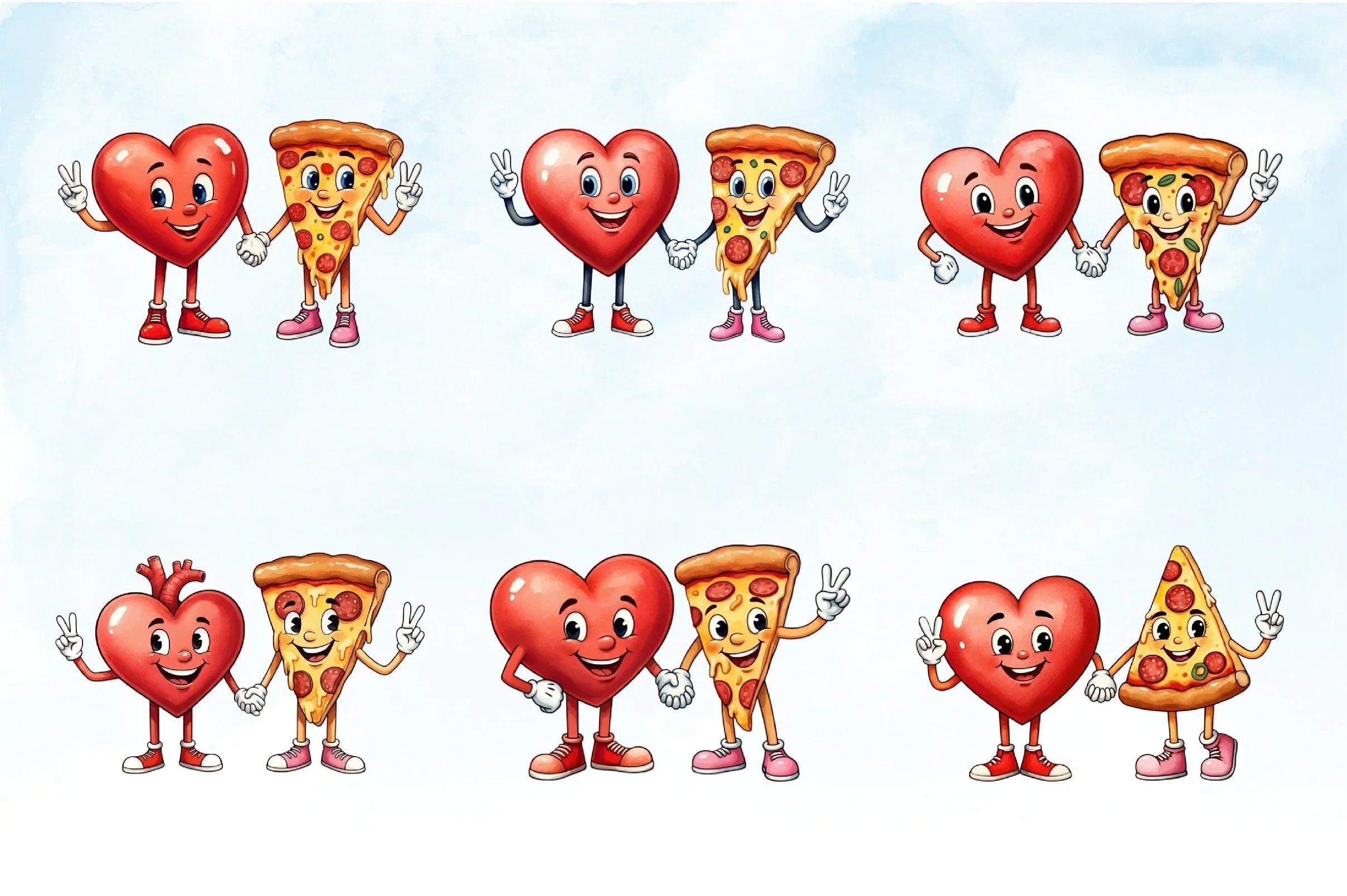 Heart & Pizza Valentine Clipart Bundle - CraftNest - Digital Crafting and Art