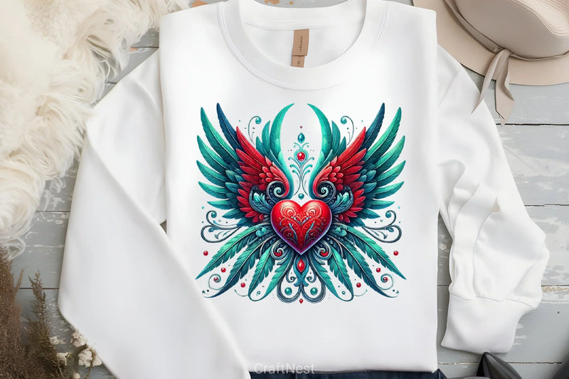 Heart Angel Wings Clipart Bundle 5 - CraftNest - Digital Crafting and Art