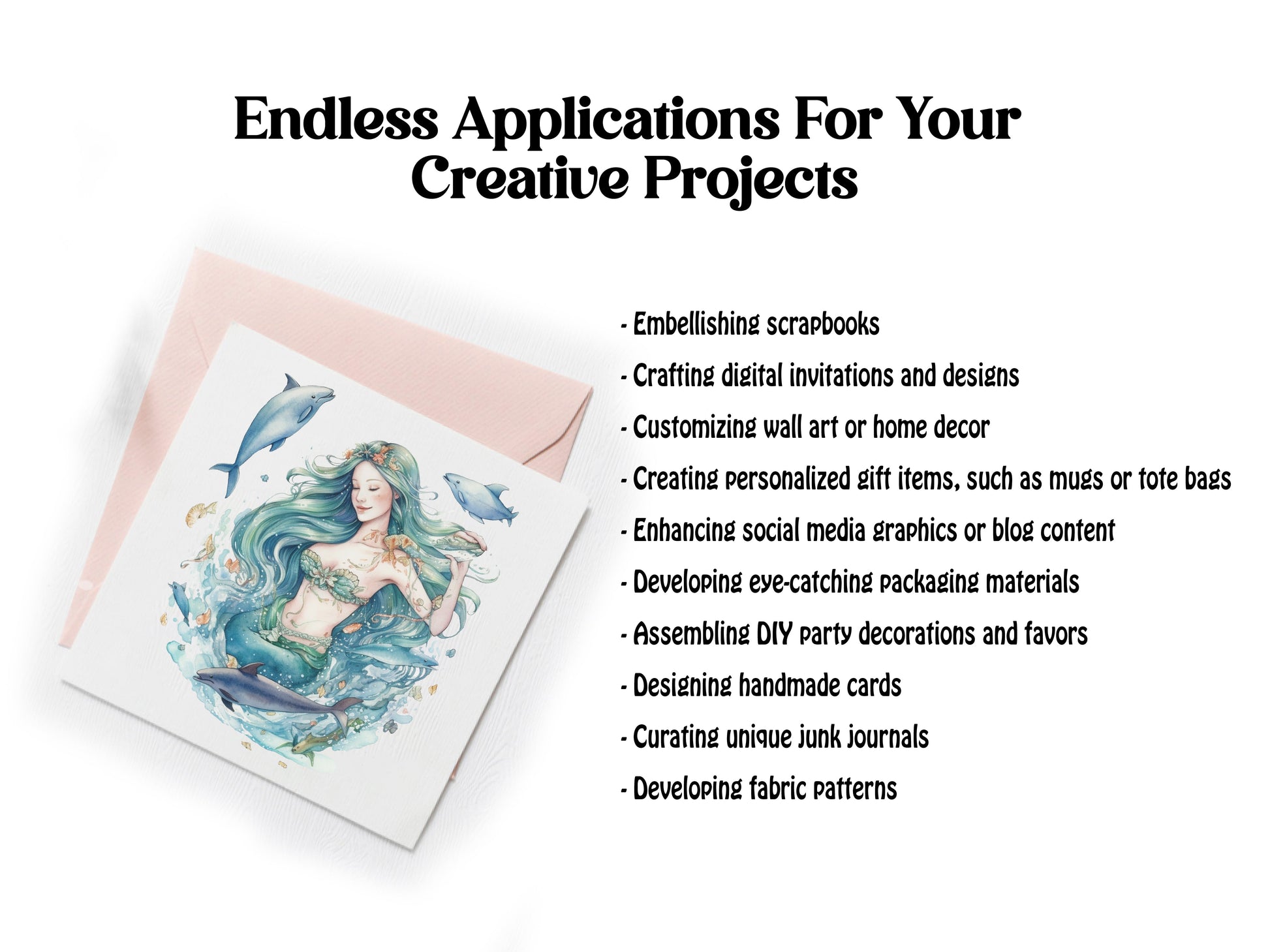 Realistic Mermaid Clipart - CraftNest