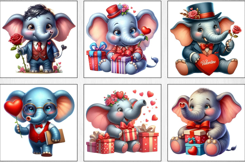 Valentine's Day Elephant Clipart Bundle - CraftNest - Digital Crafting and Art