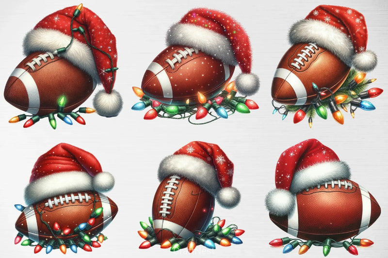 Football Santa Hat Clipart Bundle - CraftNest - Digital Crafting and Art
