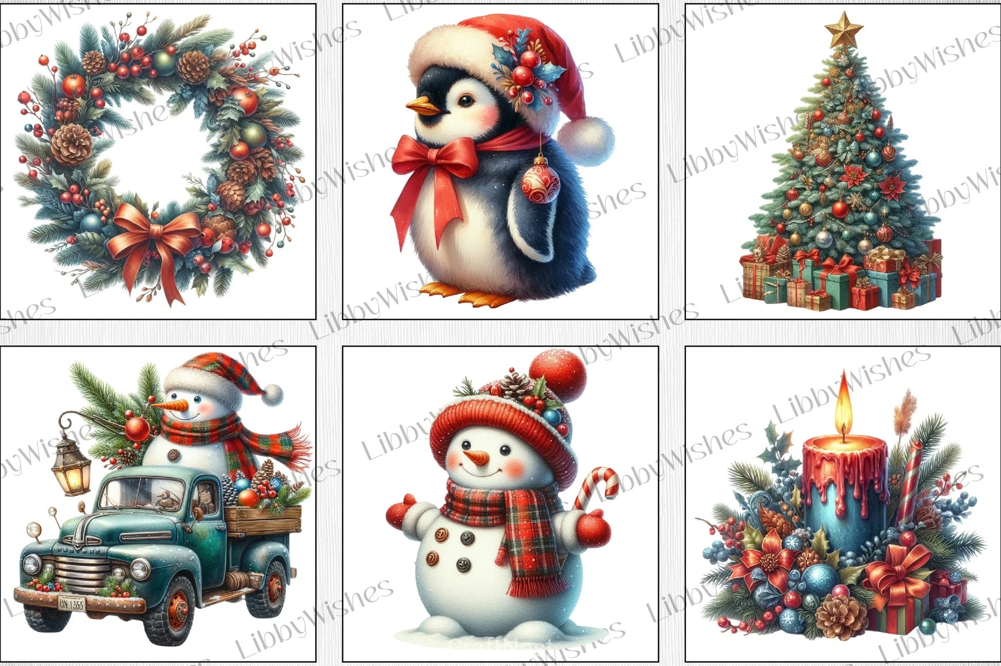 Vintage Christmas Clipart Bundle - CraftNest - Digital Crafting and Art