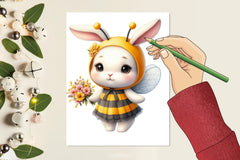 Bunny Bumblebee Clipart Bundle - CraftNest - Digital Crafting and Art