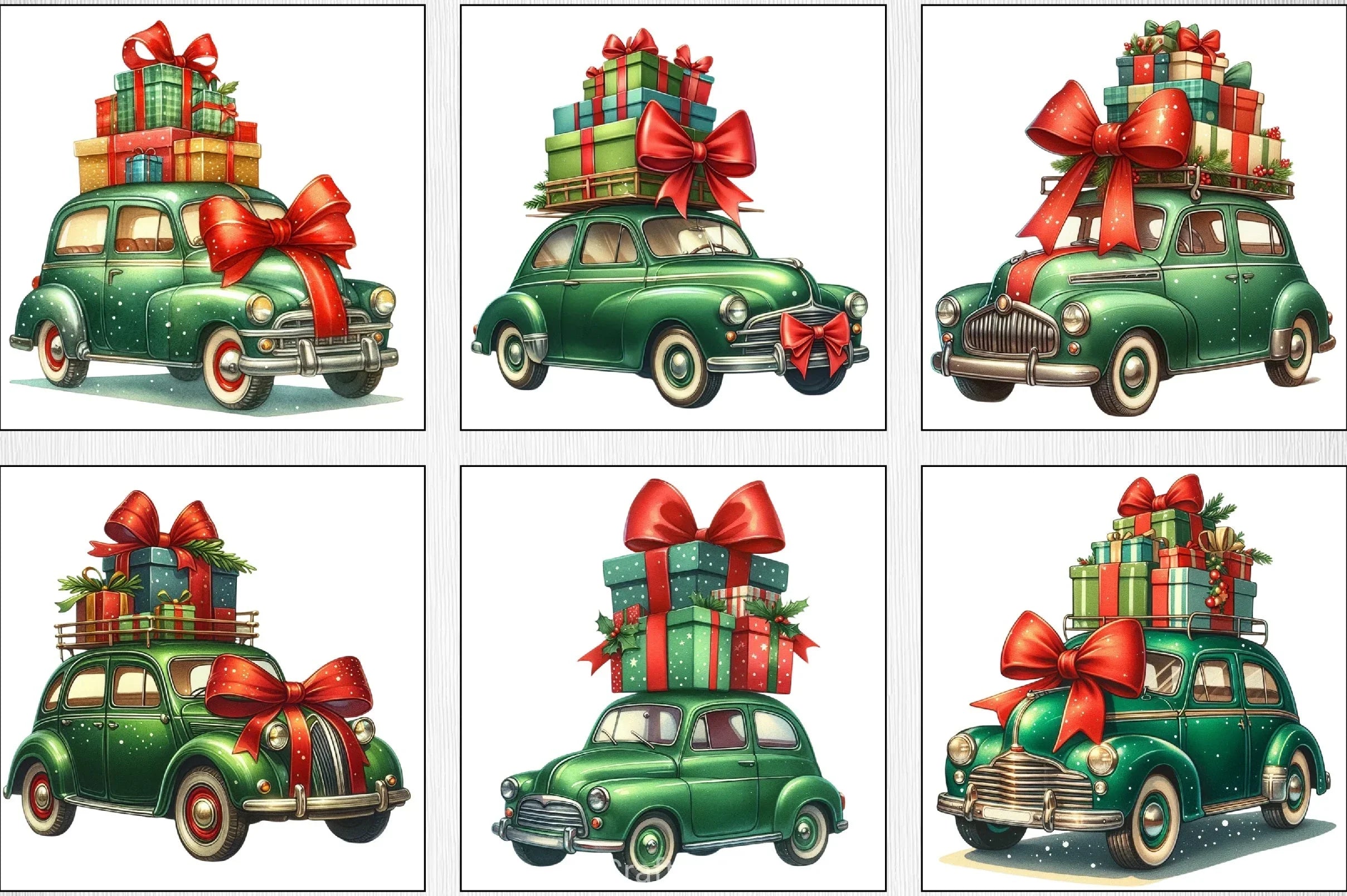 Christmas Car Gifts Clipart Bundle - CraftNest - Digital Crafting and Art